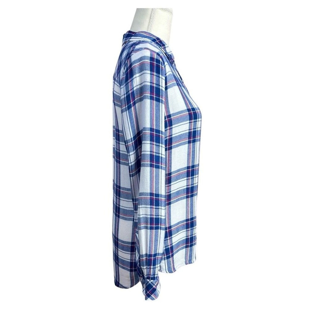Rails Hunter Plaid Shirt Small Button Down Long Sleeve White Blue Raspberry Soft - Picture 4 of 13